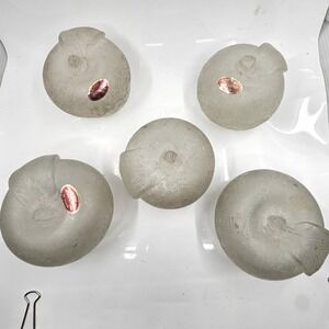 Murano Italy Frosted Art‎ Glass Apple Figurine Set of 5 Vintage Venetian Decor